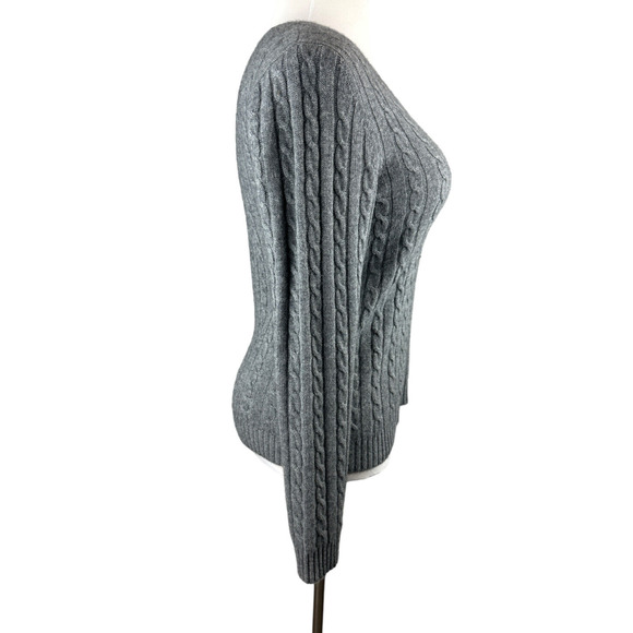 Vtg Lauren Ralph Lauren Cashmere V-Neck Pullover Sweater Gray Women's Medium - Picture 4 of 14